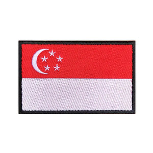 Singapore Flag Patch - Iron On/Hook & Loop Patch