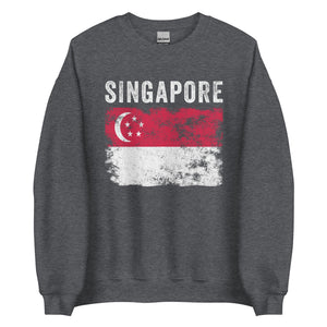 Singapore Flag Vintage Singaporean Flag Sweatshirt