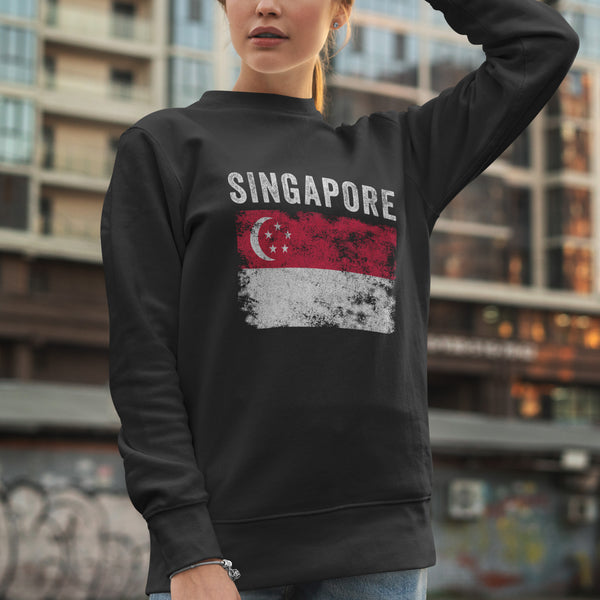 Singapore Flag Vintage Singaporean Flag Sweatshirt