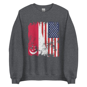 Singapore USA Flag - Half American Sweatshirt
