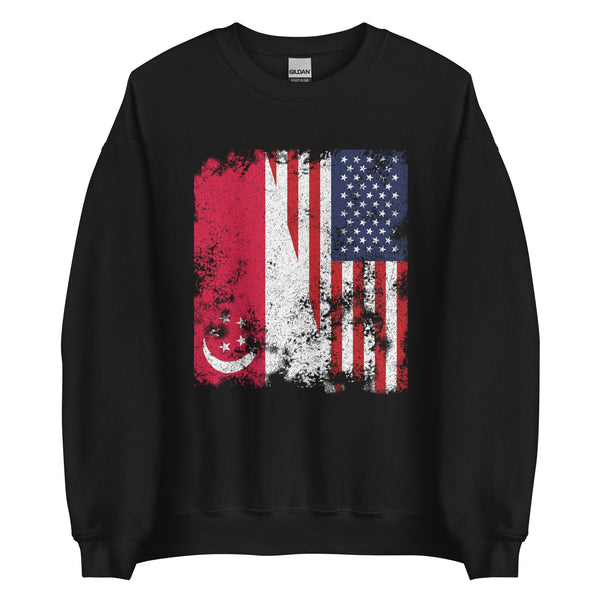 Singapore USA Flag - Half American Sweatshirt