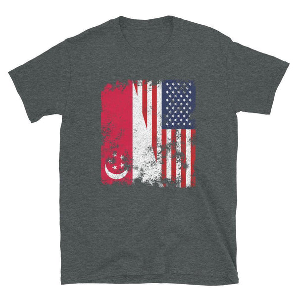 Singapore USA Flag - Half American T-Shirt