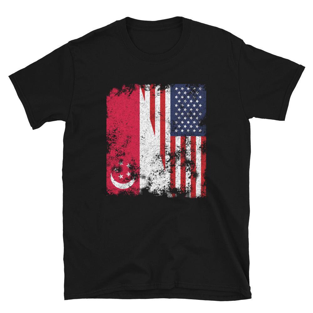 Singapore USA Flag - Half American T-Shirt