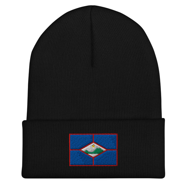 Sint Eustatius Flag Beanie - Embroidered Winter Hat