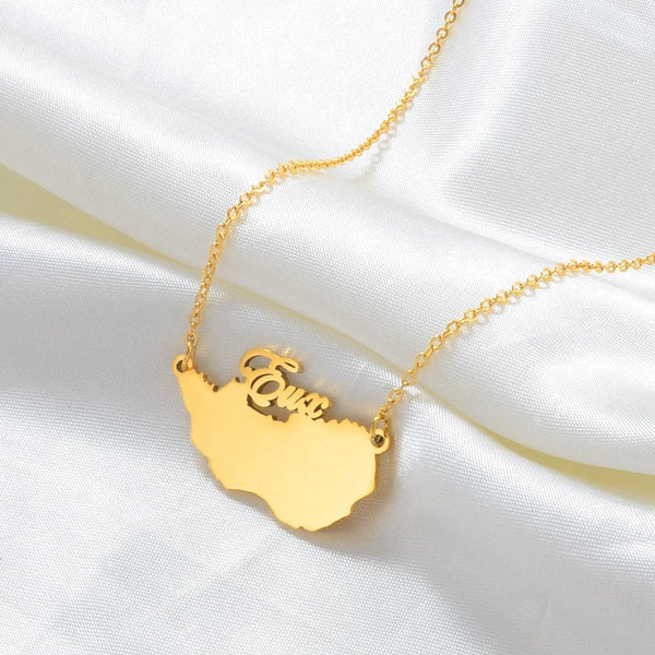 Sint Eustatius Map Necklace