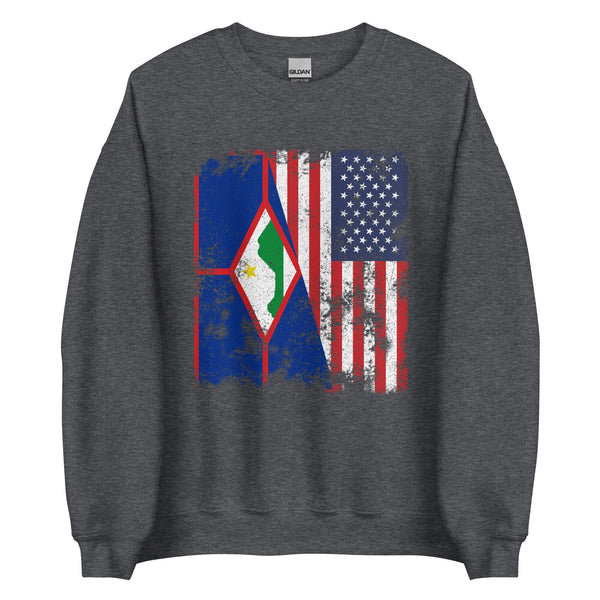 Sint Eustatius USA Flag Sweatshirt