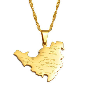 Saint Martin Map Necklace