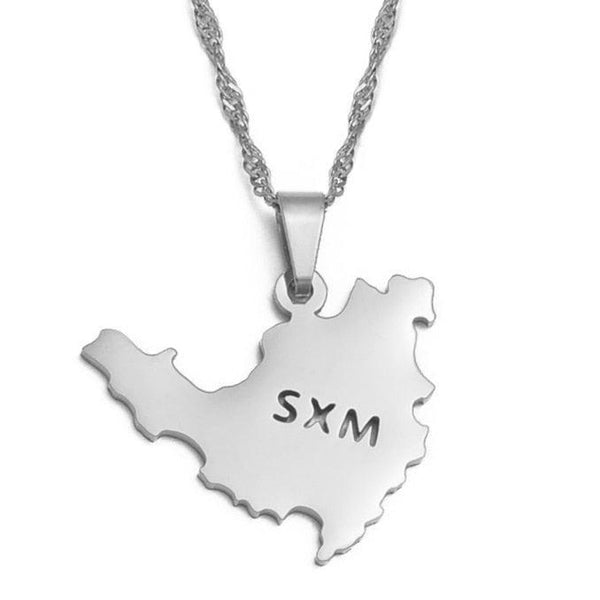 Saint Martin Map Necklace