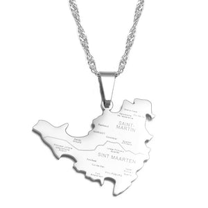 Saint Martin Map Necklace