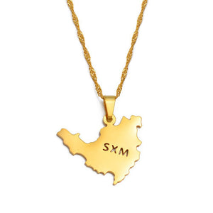 Saint Martin Map Necklace