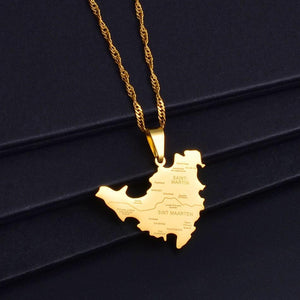 Saint Martin Map Necklace