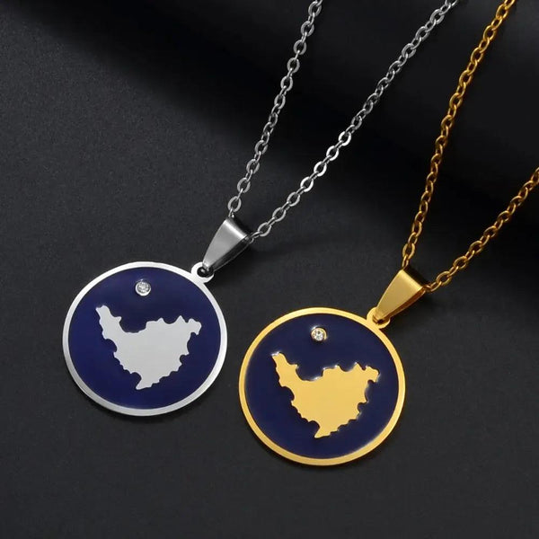 Sint Maarten Map Necklace - Saint-Martin Map Pendant