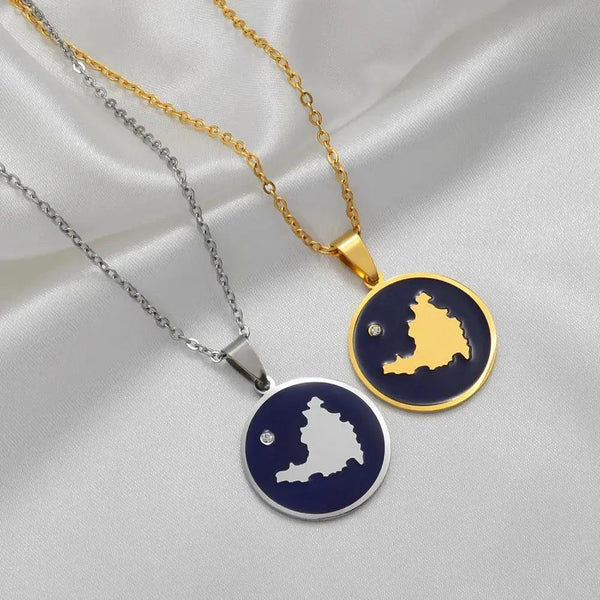 Sint Maarten Map Necklace - Saint-Martin Map Pendant