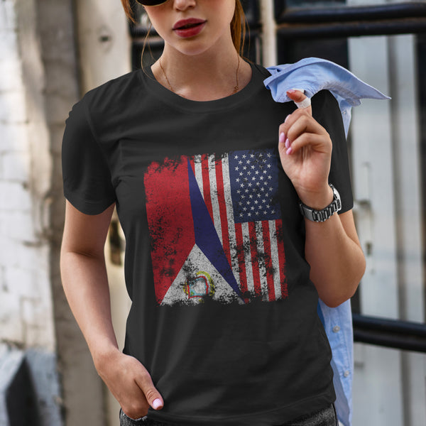 Sint Maarten USA Flag - Half American T-Shirt