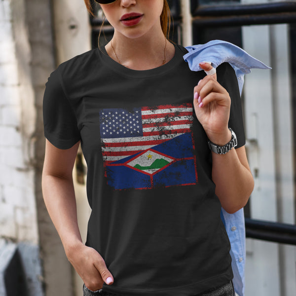 Sint Eustatius USA Flag T-Shirt