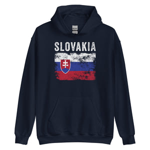 Slovakia Flag Distressed - Slovak Flag Hoodie