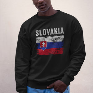 Slovakia Flag Distressed - Slovak Flag Sweatshirt