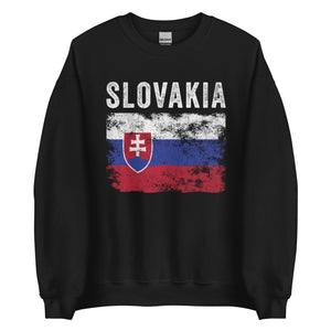 Slovakia Flag Distressed - Slovak Flag Sweatshirt