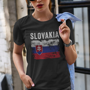 Slovakia Flag Distressed - Slovak Flag T-Shirt