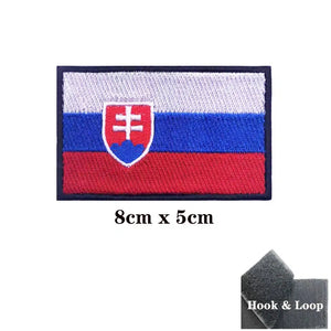 Slovakia Flag Patch - Iron On/Hook & Loop Patch