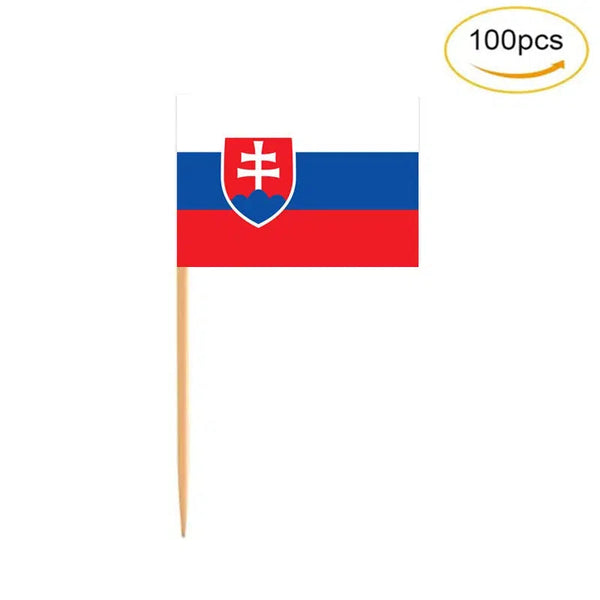 Slovakia Flag Toothpicks - Cupcake Toppers (100Pcs)