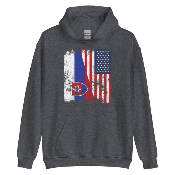 Slovakia USA Flag - Half American Hoodie