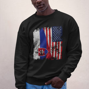 Slovakia USA Flag - Half American Sweatshirt