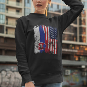 Slovakia USA Flag - Half American Sweatshirt