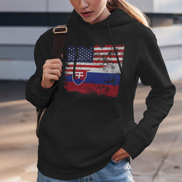 Slovakia USA Flag Hoodie