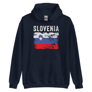 Slovenia Flag Distressed Slovenian Flag Hoodie