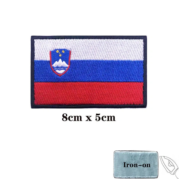 Slovenia Flag Patch - Iron On/Hook & Loop Patch