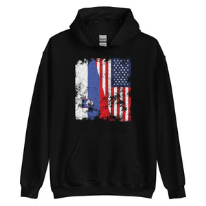 Slovenia USA Flag - Half American Hoodie