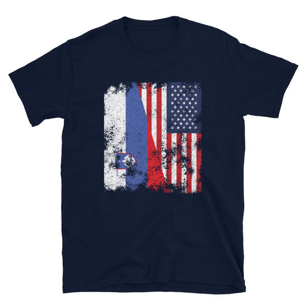 Slovenia USA Flag - Half American T-Shirt