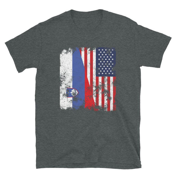 Slovenia USA Flag - Half American T-Shirt