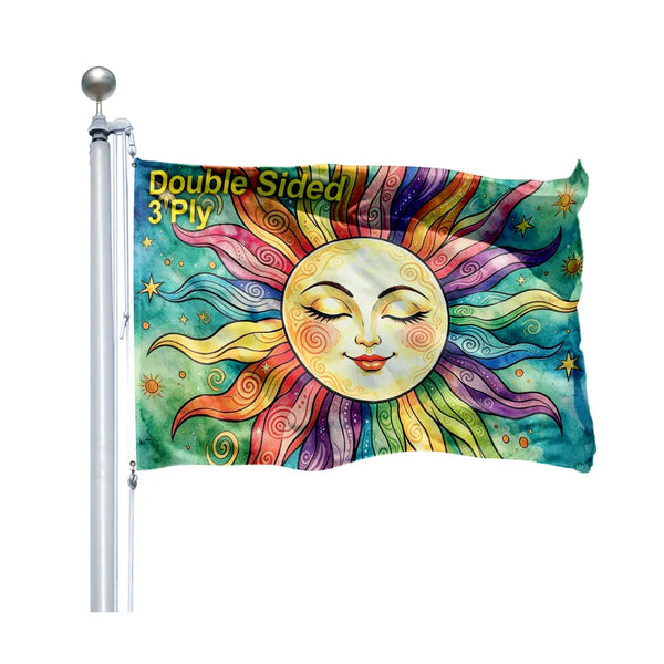 Smiling Sun Flag - 90x150cm(3x5ft) - 60x90cm(2x3ft)