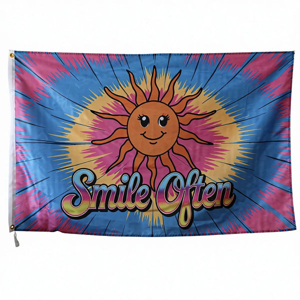 Smiling Sun Flag - 90x150cm(3x5ft) - 60x90cm(2x3ft)