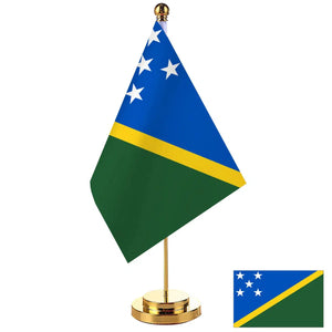 Solomon Islands Desk Flag - Small Office Table Flag