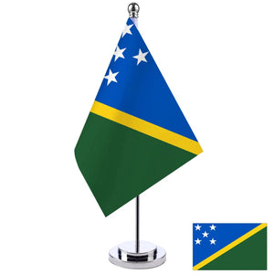 Solomon Islands Desk Flag - Small Office Table Flag