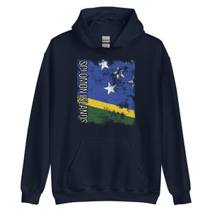 Solomon Islands Flag - Distressed Flag Hoodie