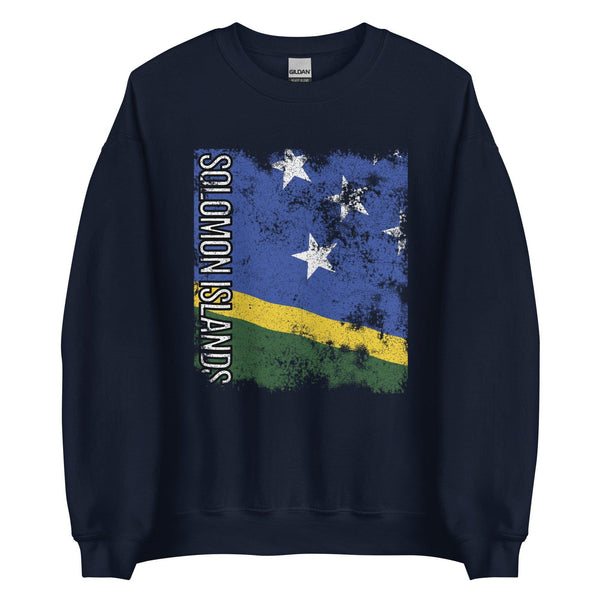 Solomon Islands Flag - Distressed Flag Sweatshirt