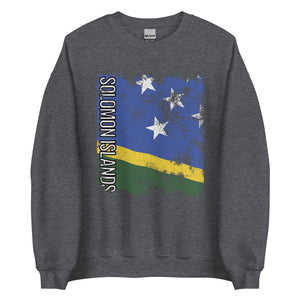 Solomon Islands Flag - Distressed Flag Sweatshirt