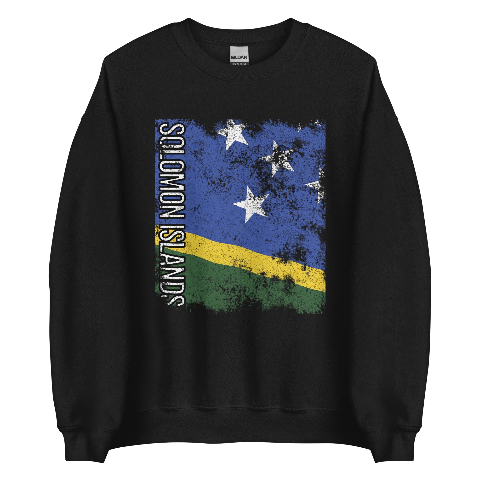 Solomon Islands Flag - Distressed Flag Sweatshirt