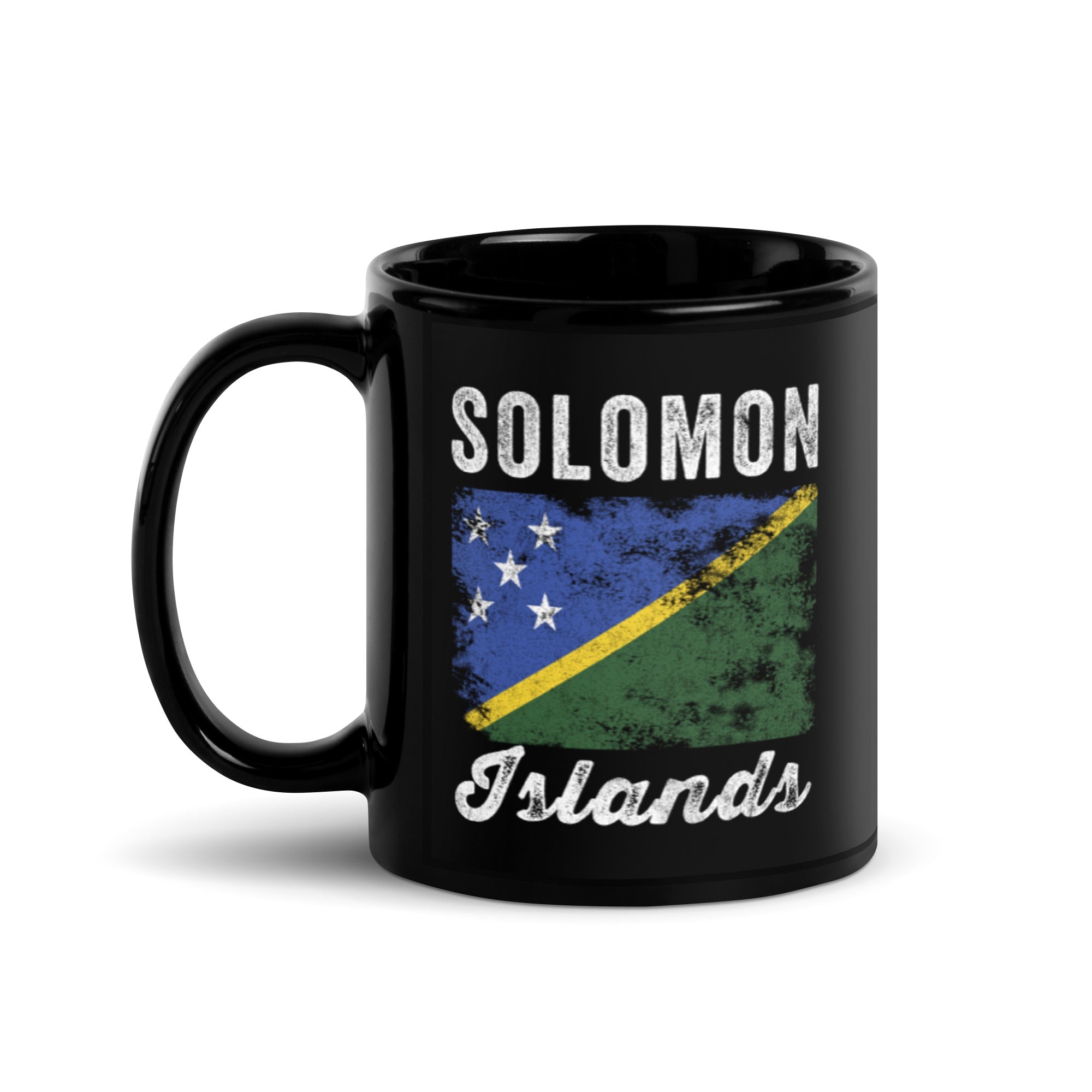 Solomon Islands Flag Distressed Mug