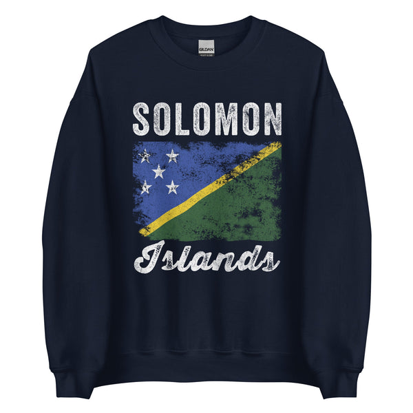 Solomon Islands Flag Distressed Sweatshirt