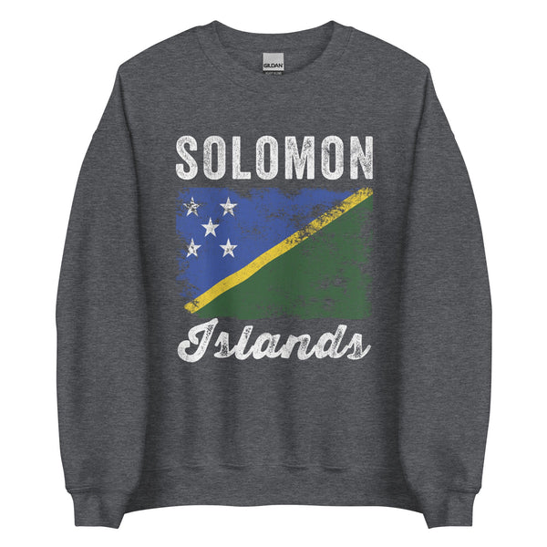 Solomon Islands Flag Distressed Sweatshirt