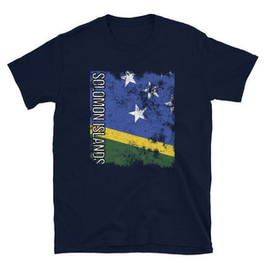 Solomon Islands Flag Distressed T-Shirt