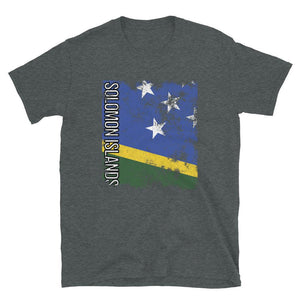 Solomon Islands Flag Distressed T-Shirt