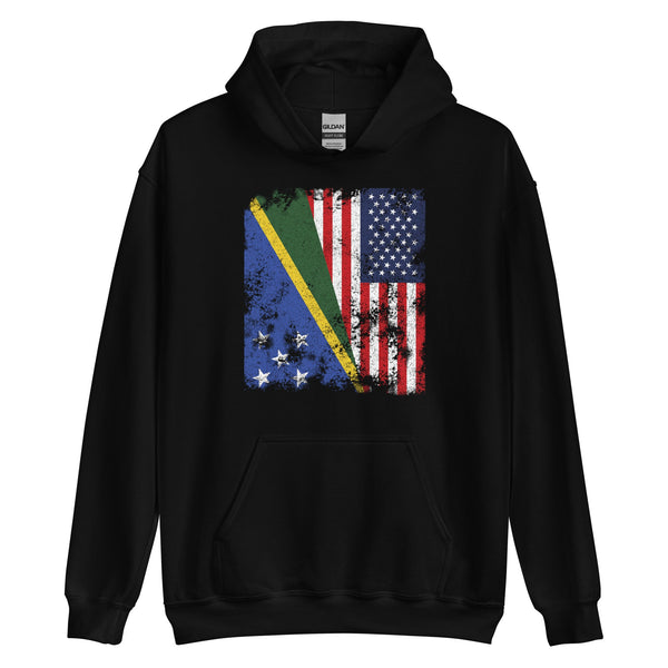 Solomon Islands USA Flag - Half American Hoodie