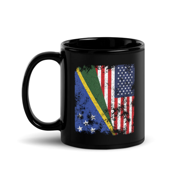 Solomon Islands USA Flag - Half American Mug