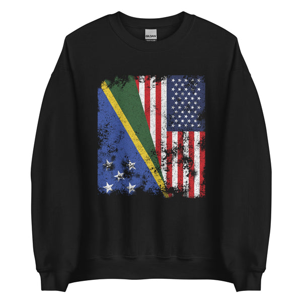 Solomon Islands USA Flag - Half American Sweatshirt